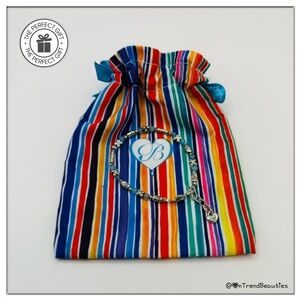 Brighton Gleam On Butterfly Silver & Crystal Adjustable Beaded Bracelet